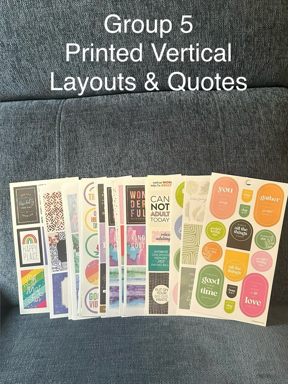 The Happy Planner Printed Vertical Layouts & Quotes Sticker Sheet Bundle